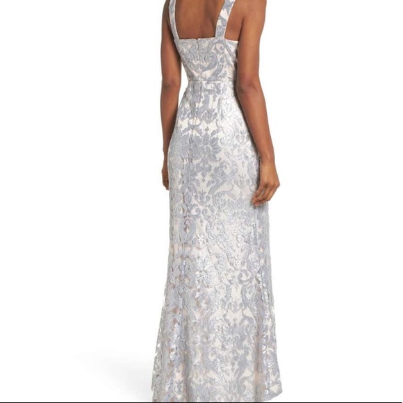 Wedding, formal,prom stunning silver evening dress - Picture 4 of 16